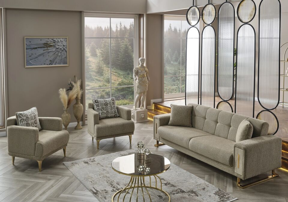 Yataklı Kanepe ve Berjer Takımı Loft 3+1+1