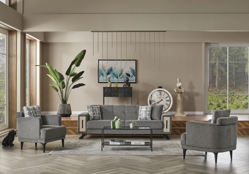 Yataklı Kanepe ve Berjer Takımı Loft 3+1+1