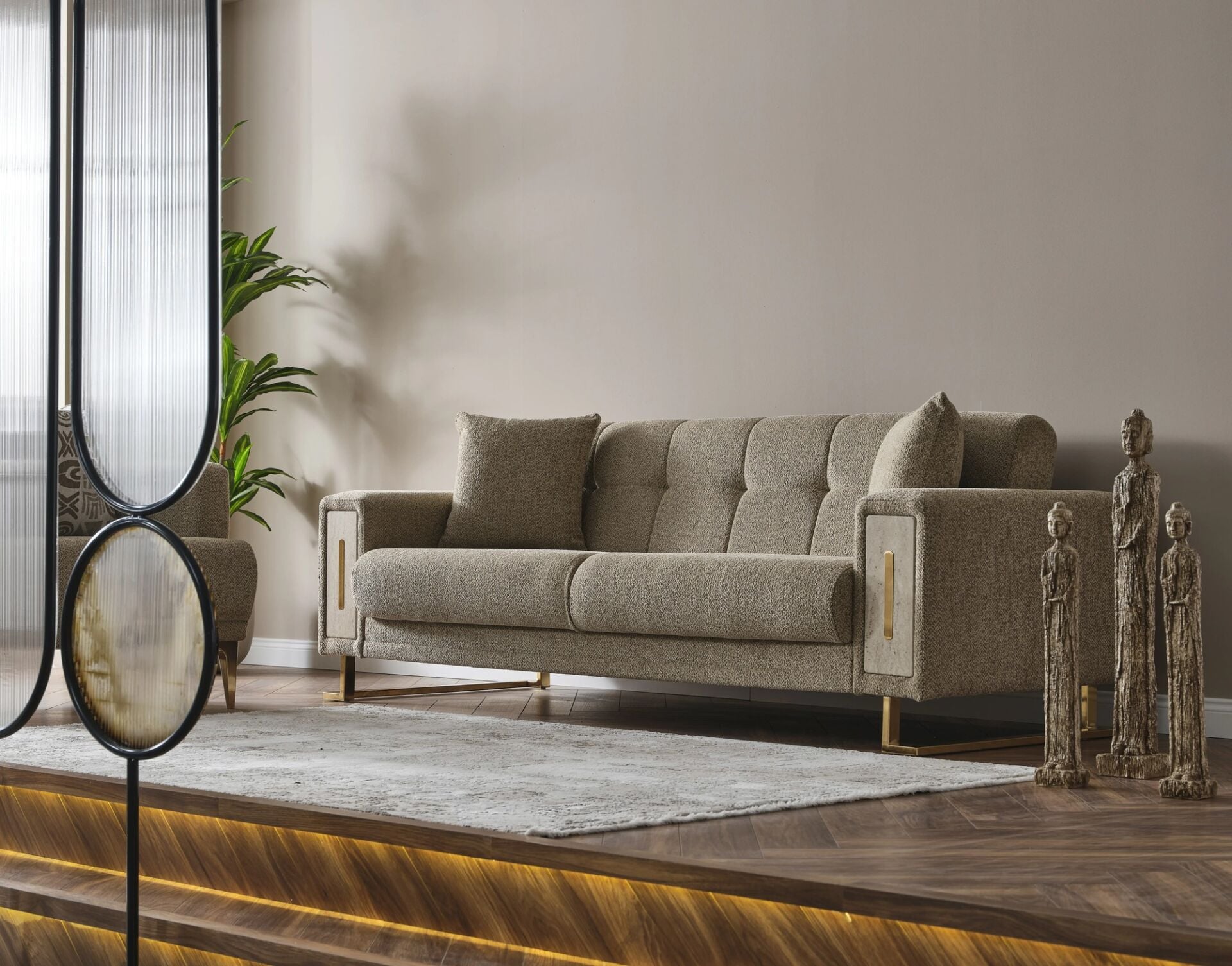 Yataklı 3 Kişilik Depo Bölmeli Kanepe Loft