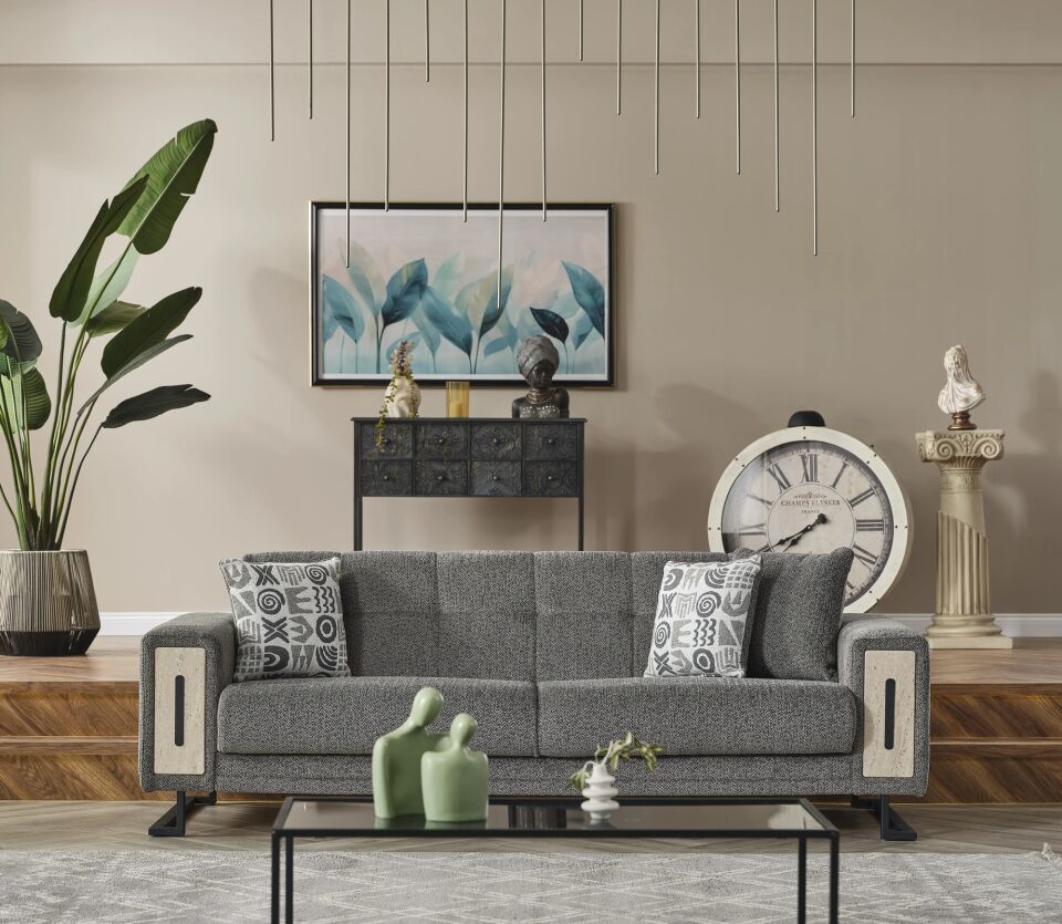 Yataklı 3 Kişilik Depo Bölmeli Kanepe Loft