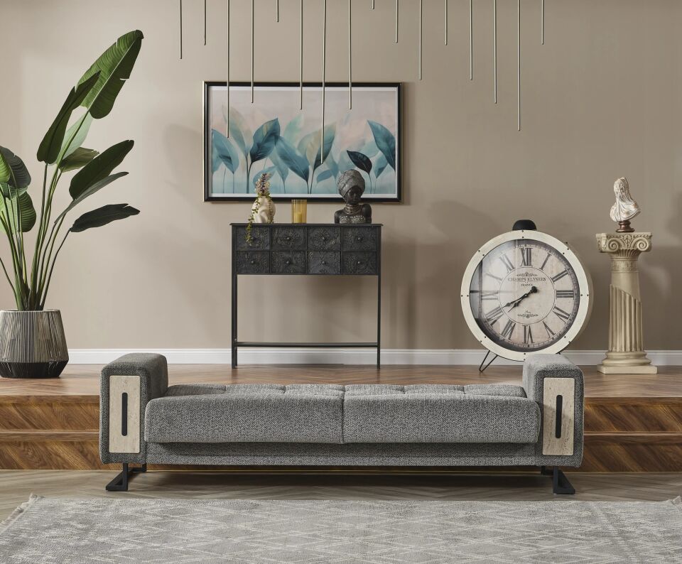 Yataklı 3 Kişilik Depo Bölmeli Kanepe Loft